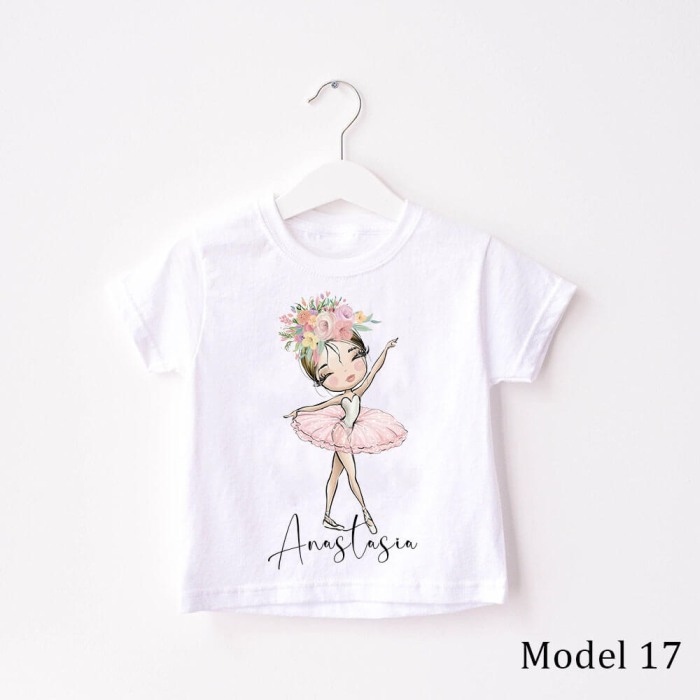 Tricou copii Personalizat cu nume Model Balerina [3]