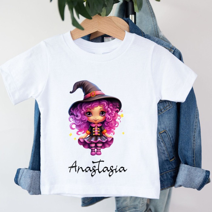Tricou Fetite Halloween Vrajitoare Personalizat cu nume [1]