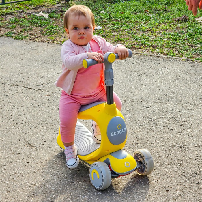 Trotineta copii 3 in 1, Trio Scooter, scaunel detasabil si maner reglabil [4]