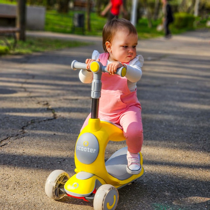 Trotineta copii 3 in 1, Trio Scooter, scaunel detasabil si maner reglabil [2]