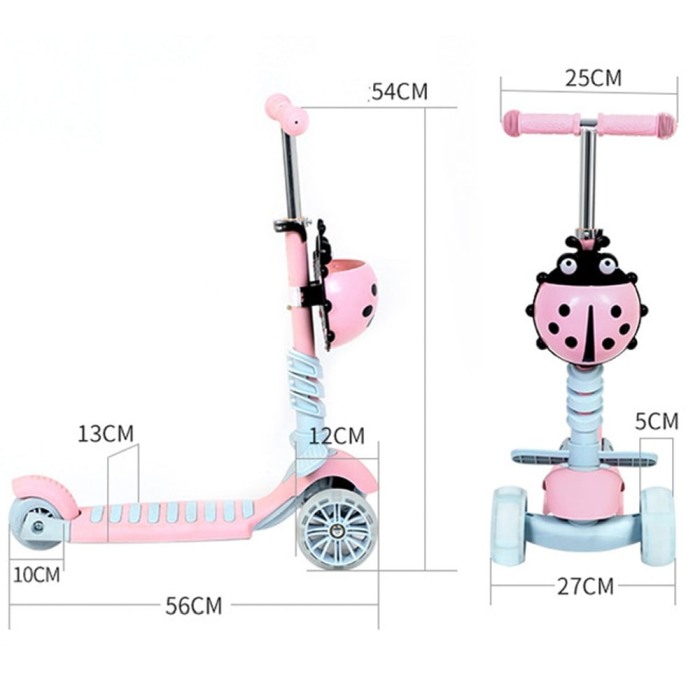 Trotineta evolutiva 3 in 1 cu lumini si cosulet buburuza [3]