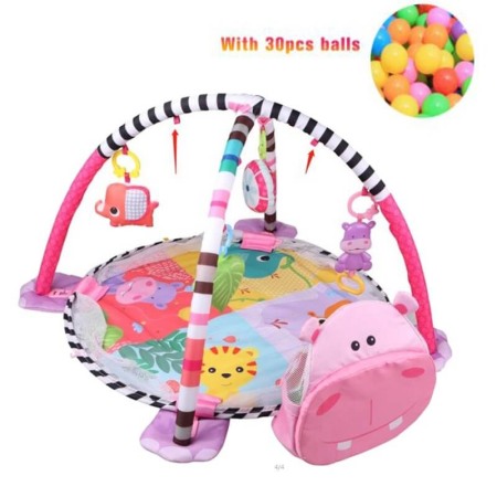 Saltelute de activitati - 3 in 1 Saltea activitati Hippo cu 30 bile colorate