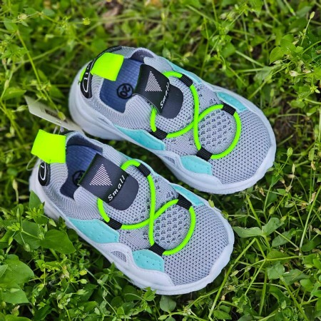 Adidasi copii cu elastic  ZG-280 gri/verde [1]