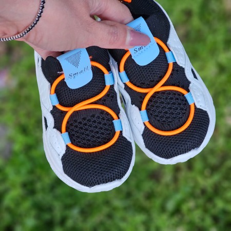 Adidasi copii cu elastic  ZG-280 Negru/Portocaliu [1]