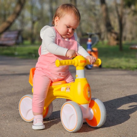 Jucarii de exterior - Bicicleta fara pedale cu lumini si sunete Galben