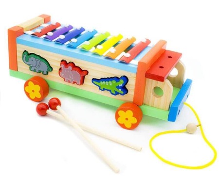 Camion vesel din lemn cu xilofon [1]