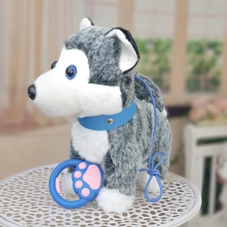 Jucarii cu mecanism - Catel Husky interactiv cu lesa