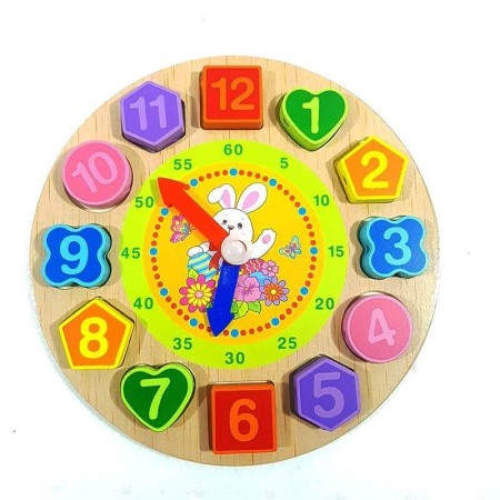 Jucarii educative si creative - Ceas din lemn cu forme geometrice