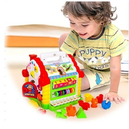 Jucarii bebe - Centru de activitati Casuta cu forme, lumini si sunete