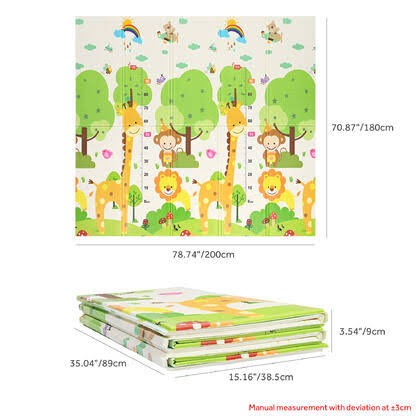 Covor pliabil pentru copii cu 2 fete Girafa si Trenulet 180 x 200 cm [4]