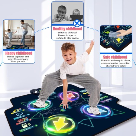 Covoras de Dans pentru Copii - Covoras LED cu Muzica si Bluetooth & Moduri de Joc Multiple [5]