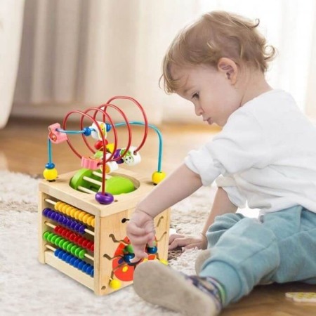 Cub din lemn cu multiple activitati Buburuza [9]