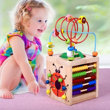 Sortatoare - Cub din lemn cu multiple activitati Buburuza