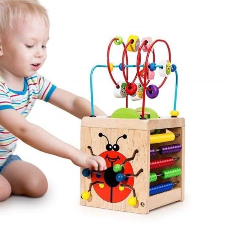 Cub din lemn cu multiple activitati Buburuza [4]