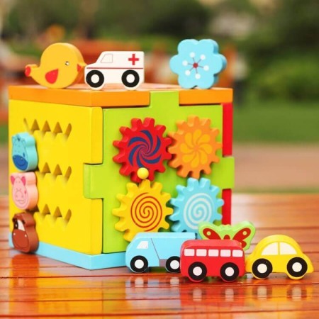 Jucarii din lemn - Cub Lemn Multifunctional