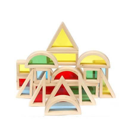 Cuburi Montessori 20 piese curcubeu [0]