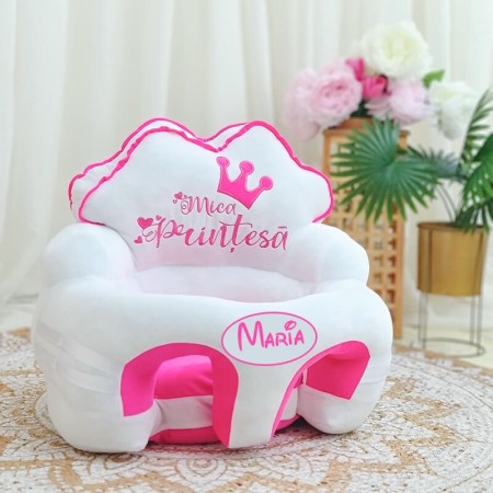Fotoliu bebe, Mica Printesa Alb/roz,  personalizat cu nume [0]