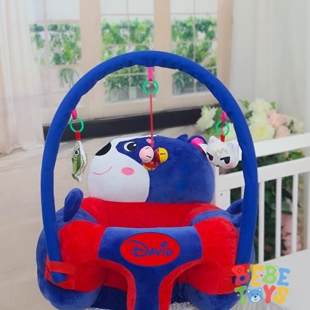 Fotolii de plus - Fotoliu bebe Rosu/albastru cu arcada, personalizat cu nume