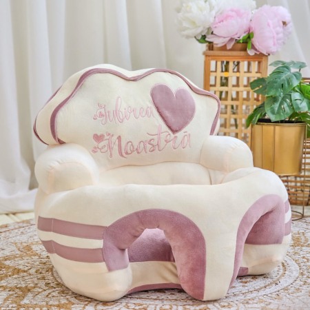 Fotoliu pentru bebe Iubirea Noastra, galben pal/Roz pudra [0]