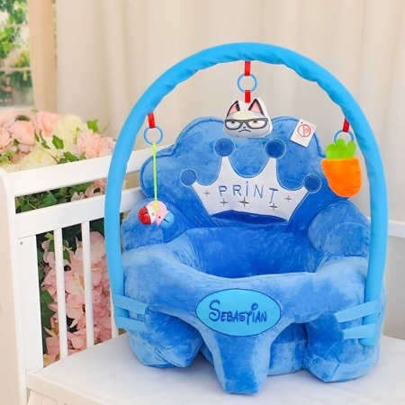 Articole bebe - Fotoliu Print albastru cu arcada personalizat cu nume