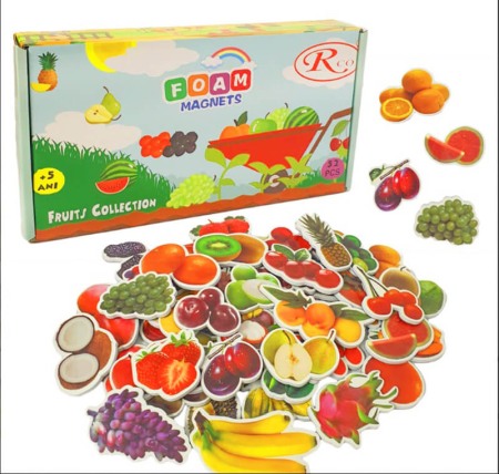 Gradinita si scoala - Fructe magnetice 52 piese
