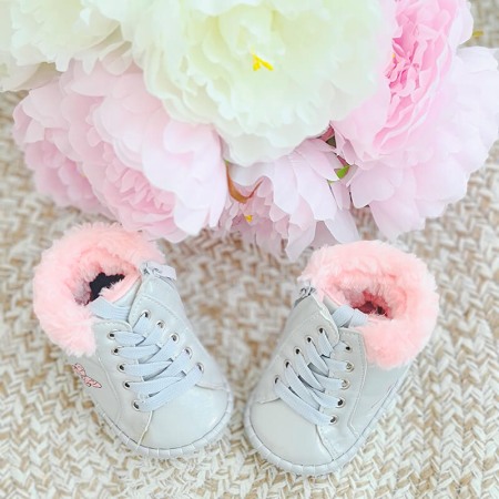 Ghete copii imblanite cu siret si fermoar FD115 Silver [1]