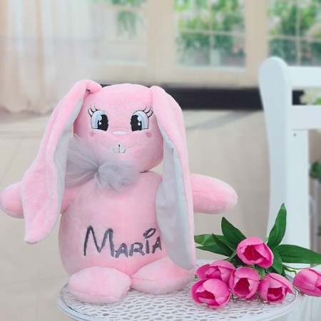 Iepuras roz personalizat cu nume [0]