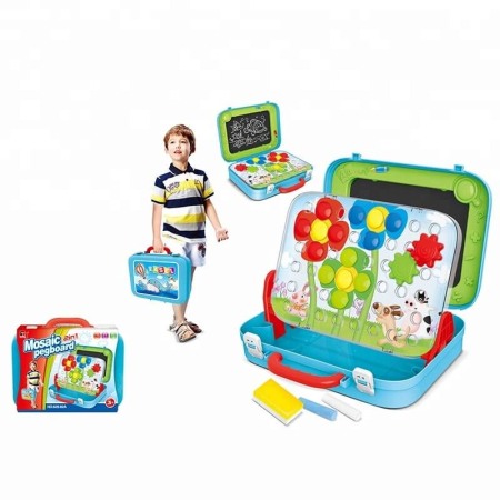 Gradinita si scoala - Joc creativitate 2 in 1: mozaic si tabla de desenat
