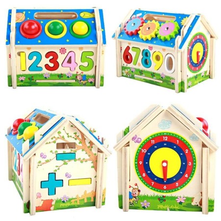 Constructie si creativitate - Joc de construit: Casuta din lemn