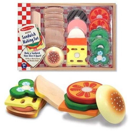 Jucarii de rol - Joc din lemn Sandwich Making Set, Melissa & Doug