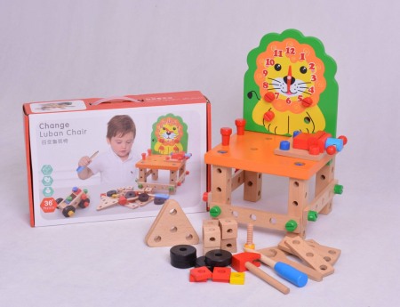 Jucarii educative si creative - Joc educativ: scaun din lemn pentru asamblat