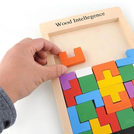 Puzzle - Joc Tetris din lemn