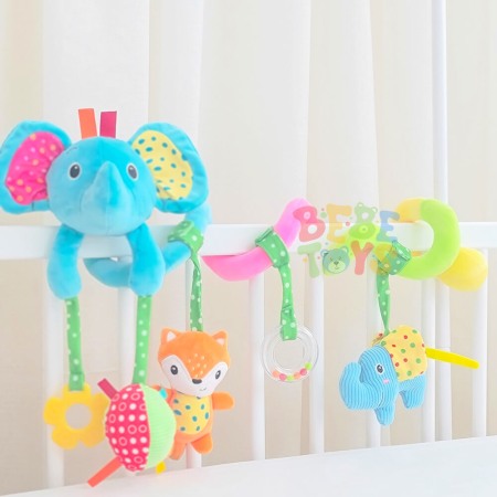 Camera copilului - Jucarie bebe 2 in 1 pentru patut/carucior Elefant