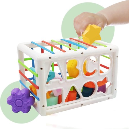 Jucarie bebe sortator cu benzi elastice Huanger [4]