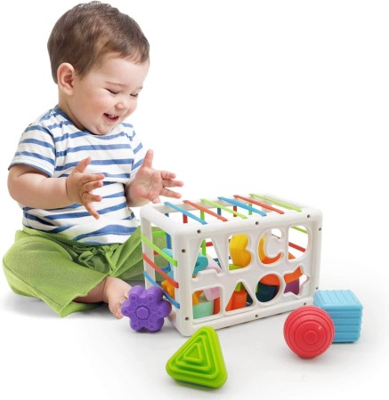 Mingi - Jucarie bebe sortator cu benzi elastice Huanger