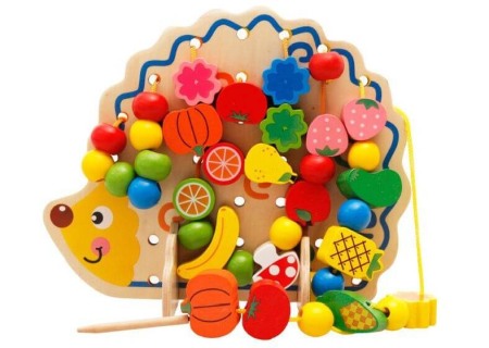 Puzzle - Jucarie din lemn arici cu  82 piese