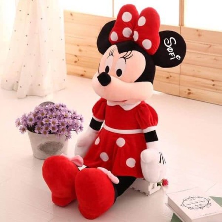Jucarii plus - Jucarie plus Minnie Mouse 80 CM Rosu personalizata cu nume