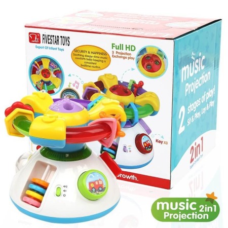 Jucarii interactive - Jucarie volan 2 IN 1: muzica si proiectii