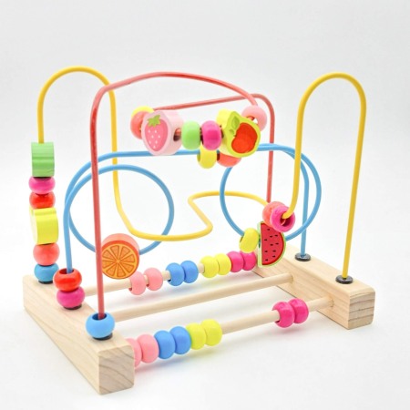 Jucarii Montessori - Labirint cu bile colorate si fructe model complex
