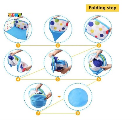 Loc de joaca 3 in 1: Cort, tunel si piscina Albastru [3]