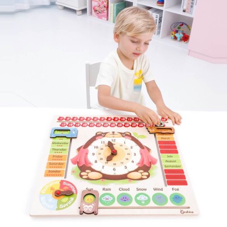 Onshine Calendar din lemn: anotimpuri, luni, zile, data si ora [4]