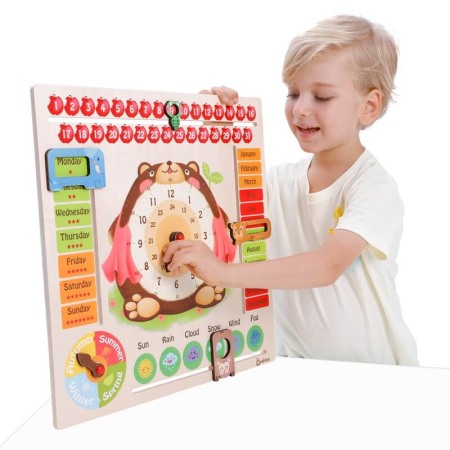 Onshine Calendar din lemn: anotimpuri, luni, zile, data si ora [3]