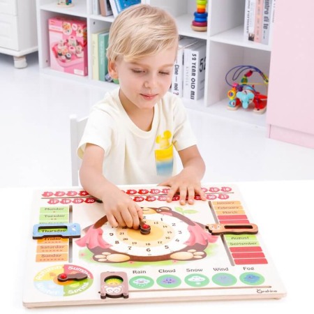 Onshine Calendar din lemn: anotimpuri, luni, zile, data si ora [2]