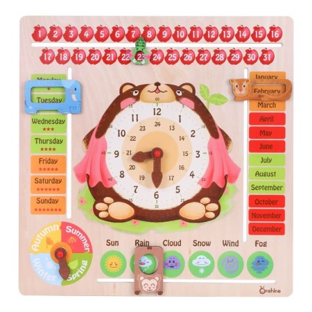 Onshine Calendar din lemn: anotimpuri, luni, zile, data si ora [0]