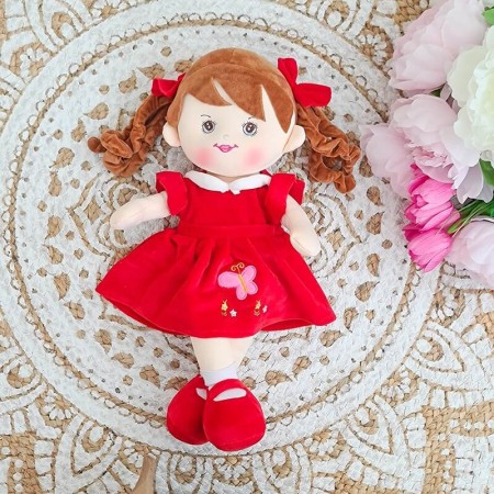 Papusi si accesorii - Papusa Maria, canta,vorbeste si spune povesti, rosu, 45 cm