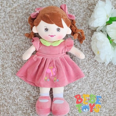Jucarii copii - Papusa Maria, canta,vorbeste si spune povesti, roz pudra, 45 cm