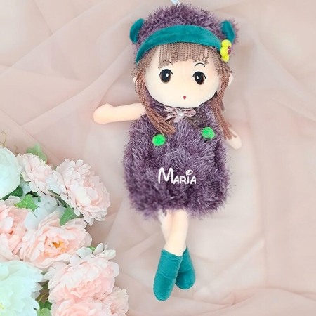 Papusi si accesorii - Papusa personalizata cu nume 42cm Mov