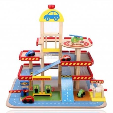 Parcare din lemn cu masinute Wooden Toys/3 nivele [0]