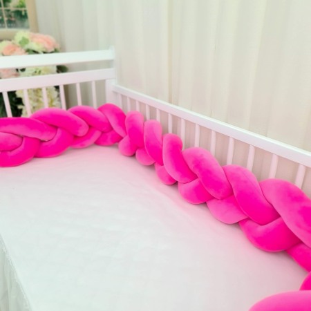 Protectie laterala impletita - Catifea Fucsia [1]