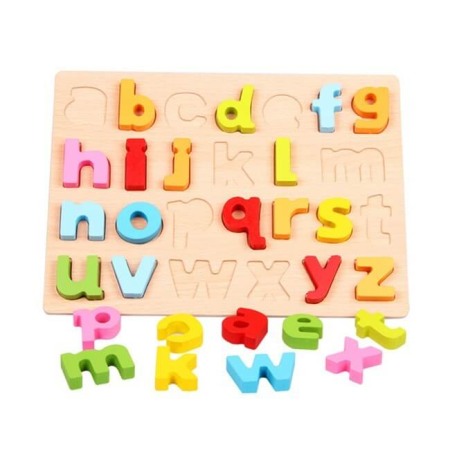 Litere si cifre - Puzzle alfabet litere mici